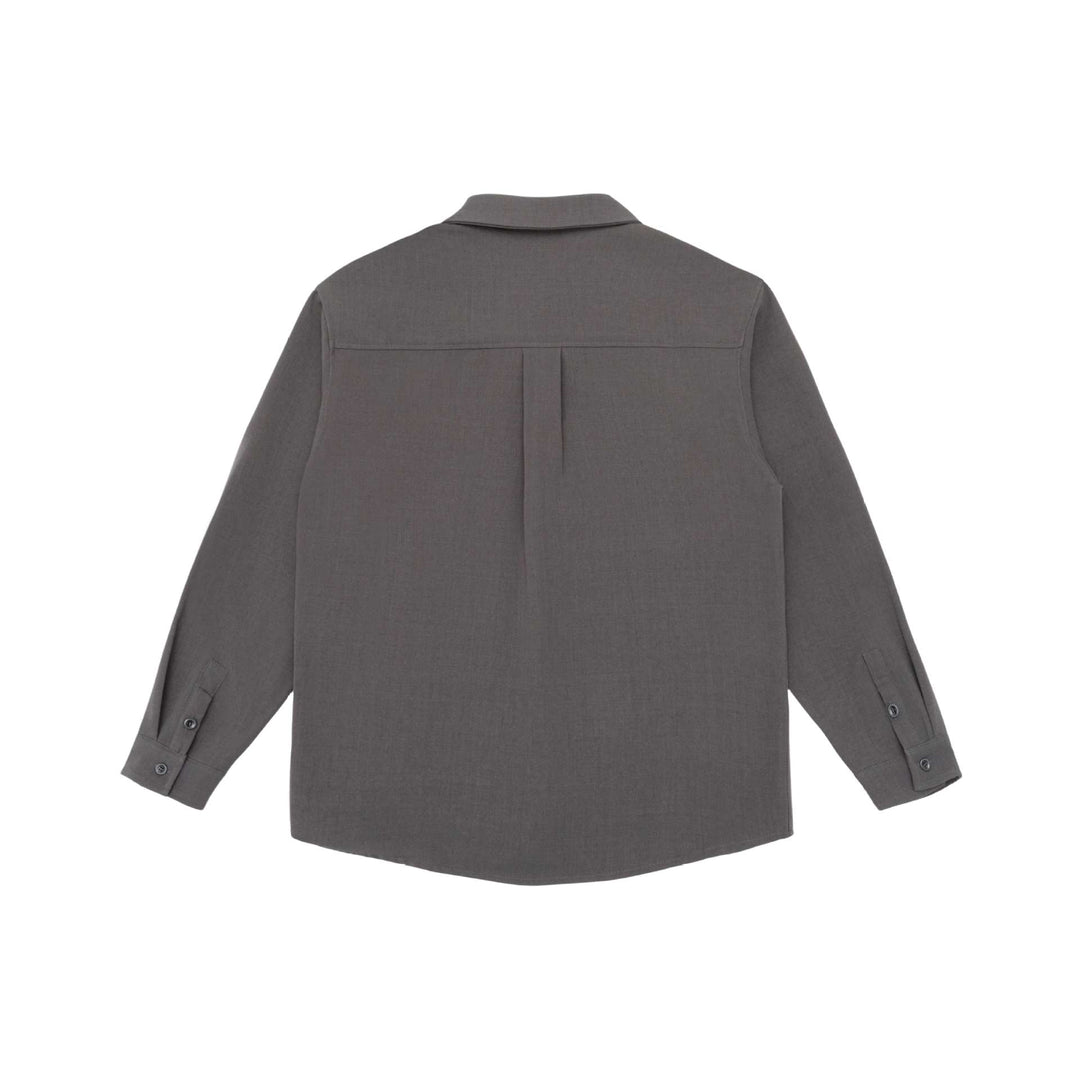 Unisex Leichte Hemdjacke im Overshirt-Stil aus Leinen-Baumwollmix mit Brusttasche und gerundetem Saum Echoarchiv