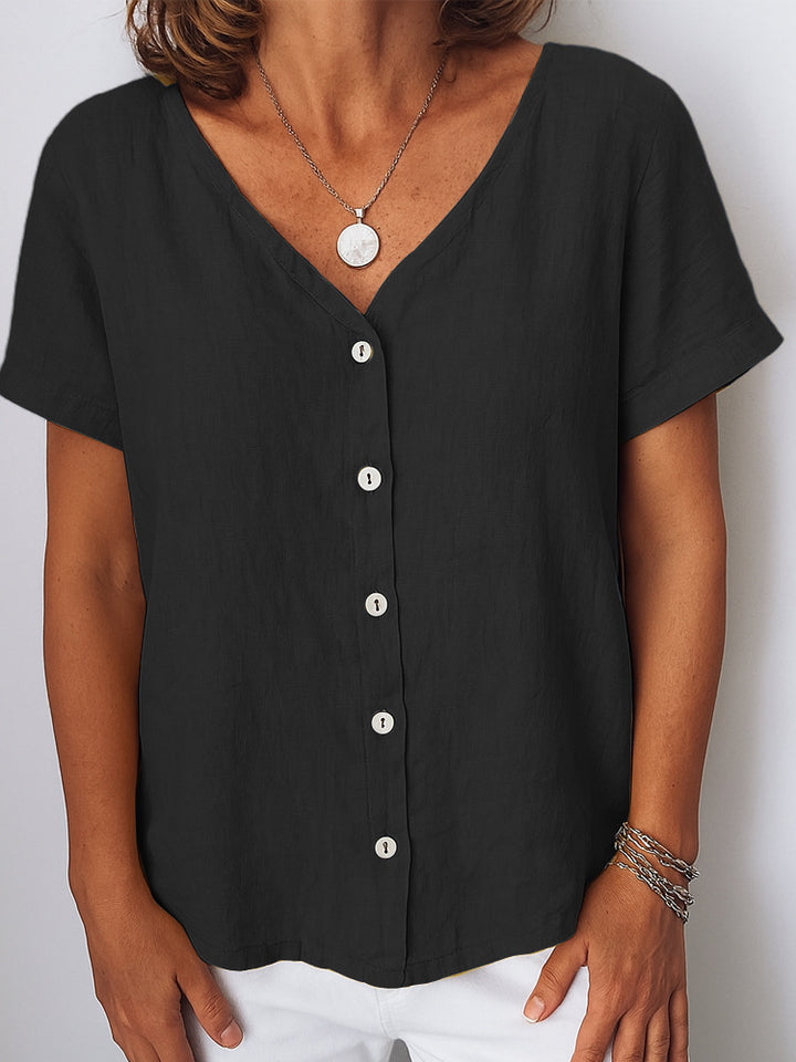 Damen Leinenbluse mit Knopfdetails Echo Archiv