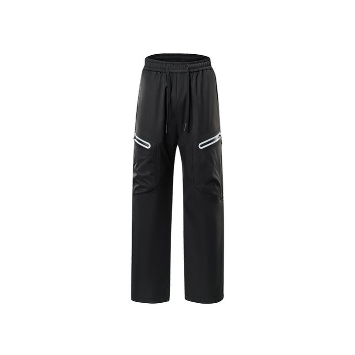 Herren Technische Cargo-Jogginghose mit geradem Bein, Reißverschlusstaschen und Tunnelzugbund Echo Archiv