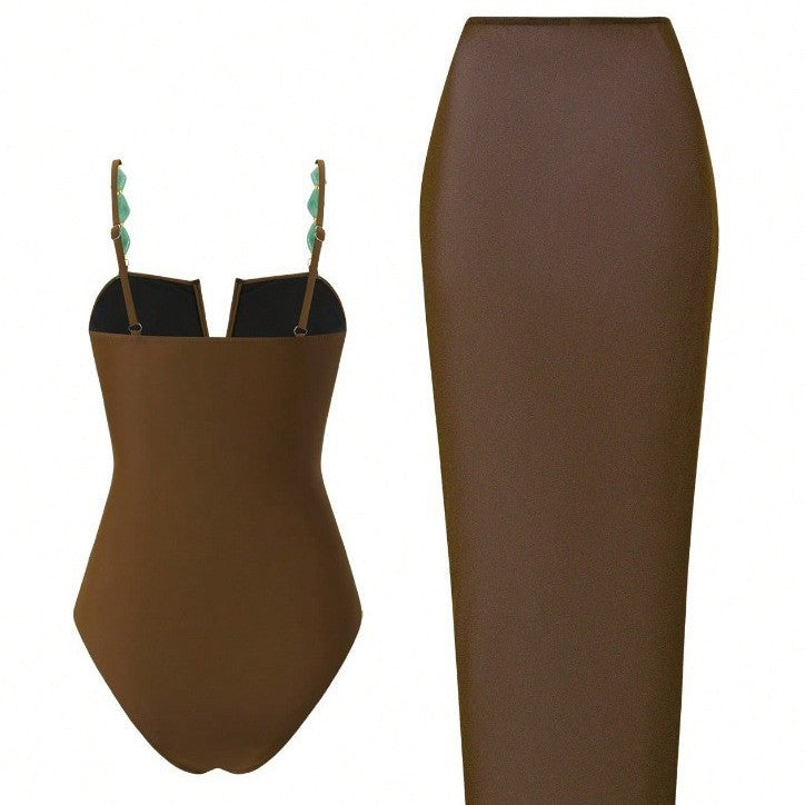 Damen Raffinierter Einteiler Badeanzug mit elegantem Rock Echo Archiv