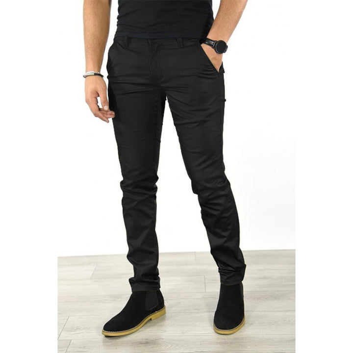 Herren elegante Chinohose mit schmalem Schnitt und elastischem Bund Echoarchiv