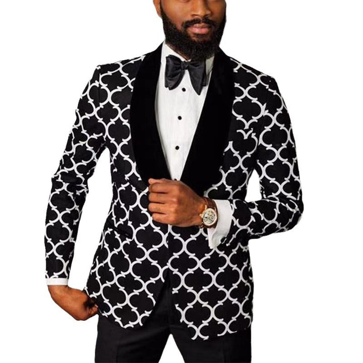 Herren eleganter Designer-Sakko mit auffälligem Muster Echoarchiv