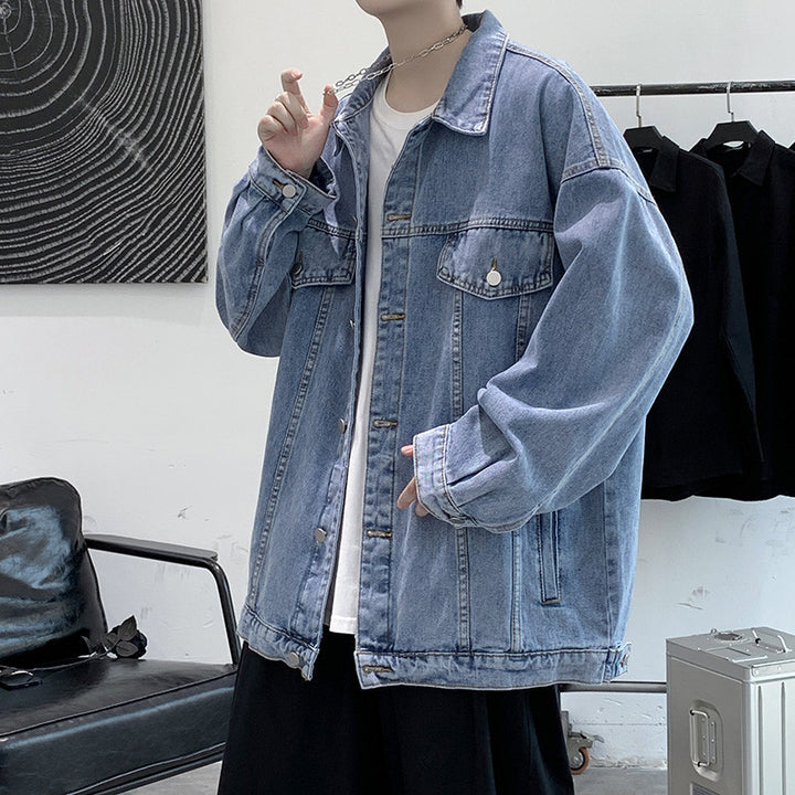Herren Lässige Denimjacke mit Kapuze Echoarchiv 1788342483