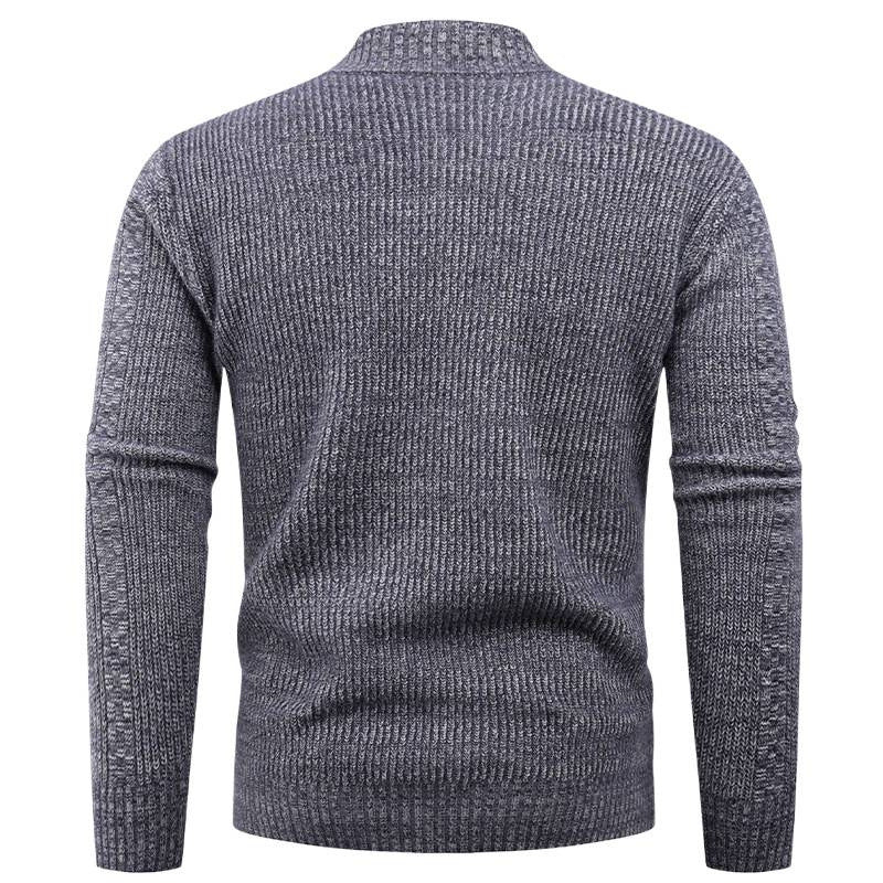 Herren Strickpullover mit Stehkragen und durchgehendem Reißverschluss Echoarchiv