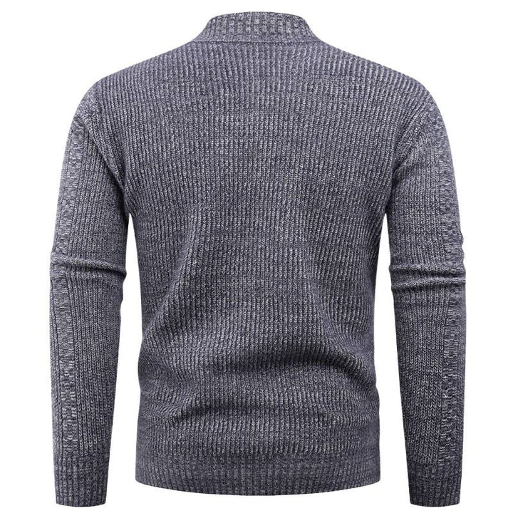 Herren Strickpullover mit Stehkragen und durchgehendem Reißverschluss Echoarchiv