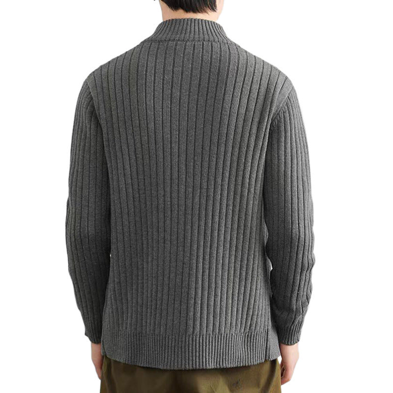 Herren Strickjacke mit durchgehendem Reißverschluss und hochgeschlossenem Kragen Echoarchiv