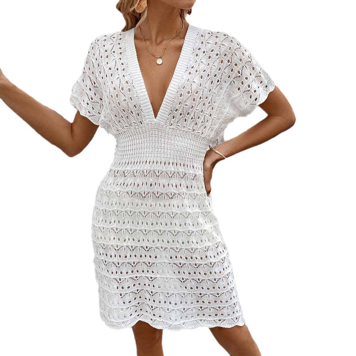Damen häkelhaftes Strandkleid mit tiefem V-Ausschnitt Echo Archiv