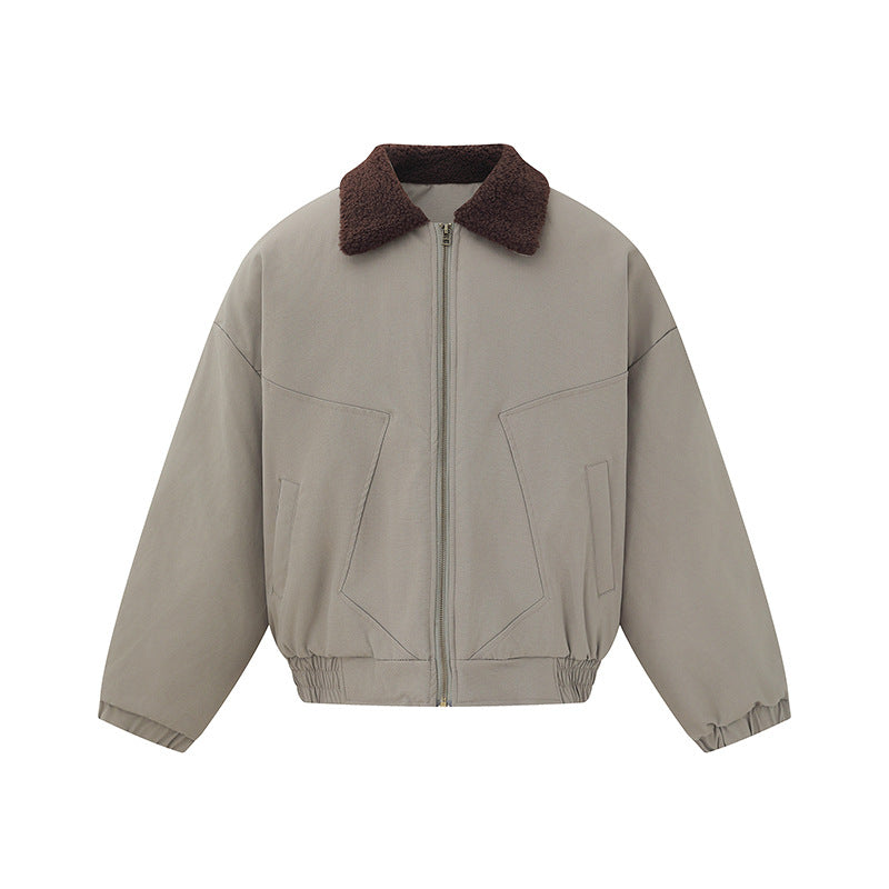 Unisex Boxy Blousonjacke mit Teddykragen und elastischem Saum Echoarchiv