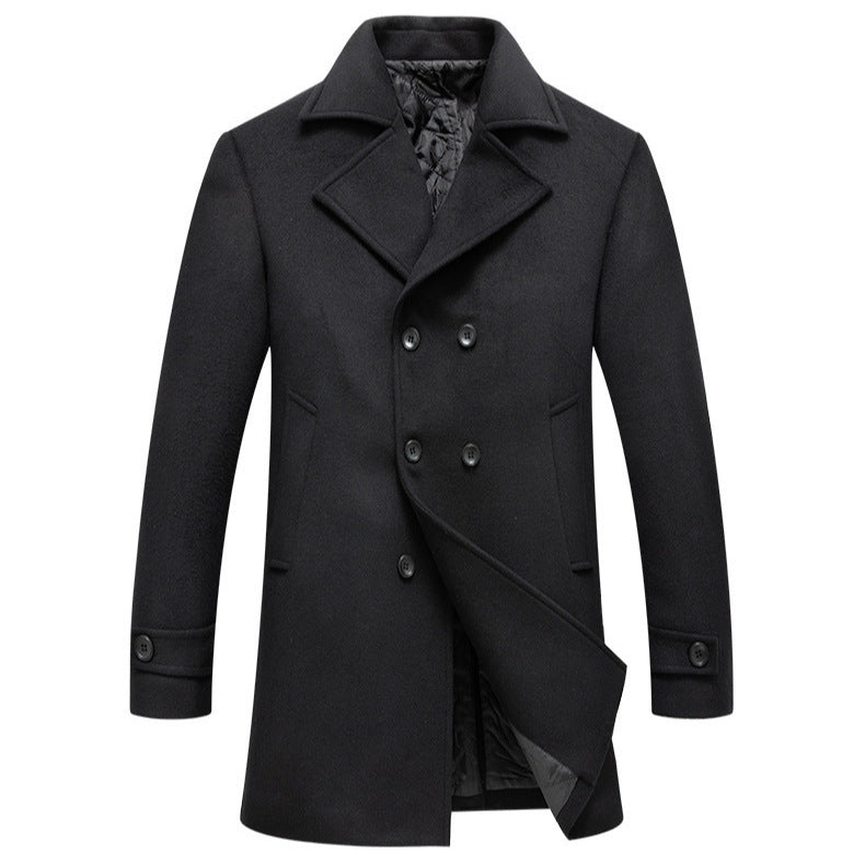 Herren eleganter und stylischer Doppeltreihiger Wollmantel Echoarchiv