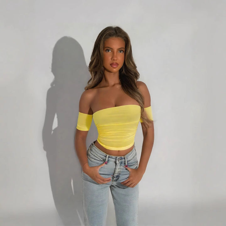 Damen Off-Shoulder Body mit figurbetonendem Schnitt Echo Archiv