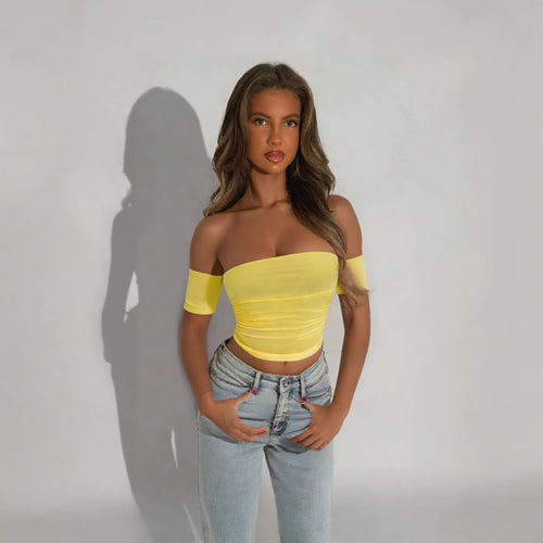 Damen Off-Shoulder Body mit figurbetonendem Schnitt Echo Archiv