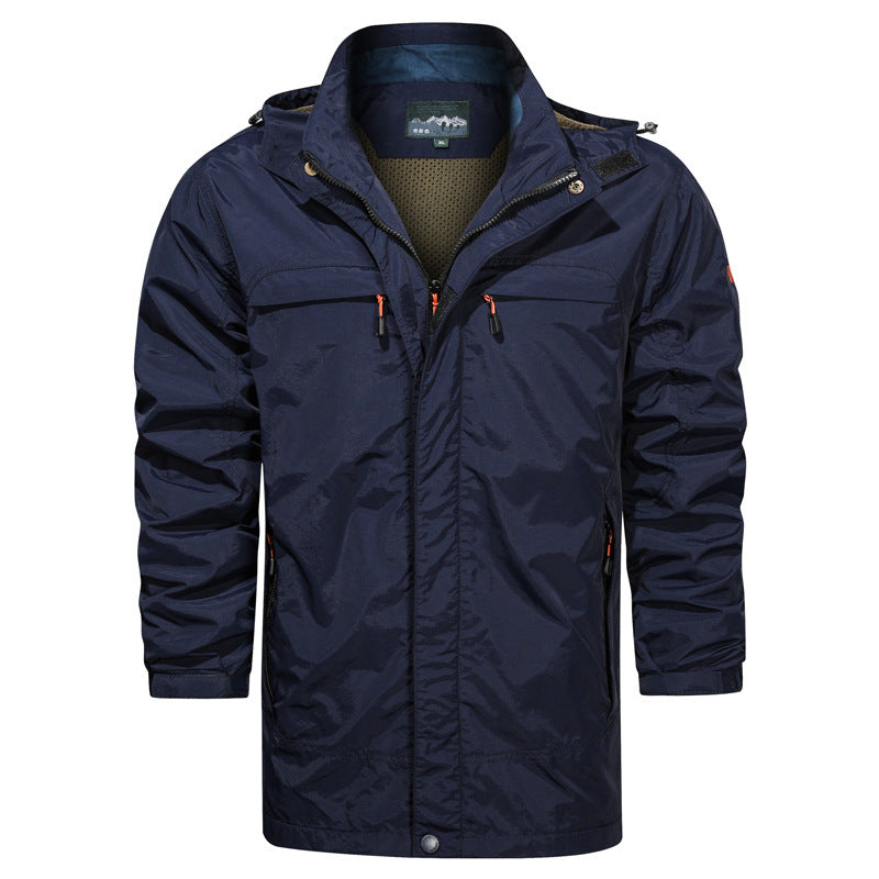 Herren Langer wasserabweisender Fieldparka mit Kapuze atmungsaktivem Meshfutter und Multifunktions‑Taschen – Taviero