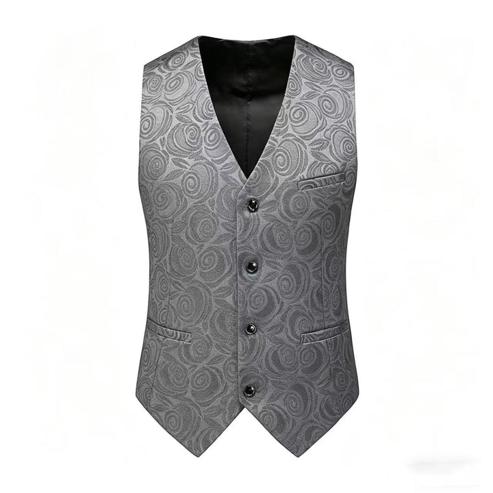 Herren nan Jacquardweste mit ornamentaler Struktur, spitz zulaufendem Saum und satinierter Rückseite Echo Archiv