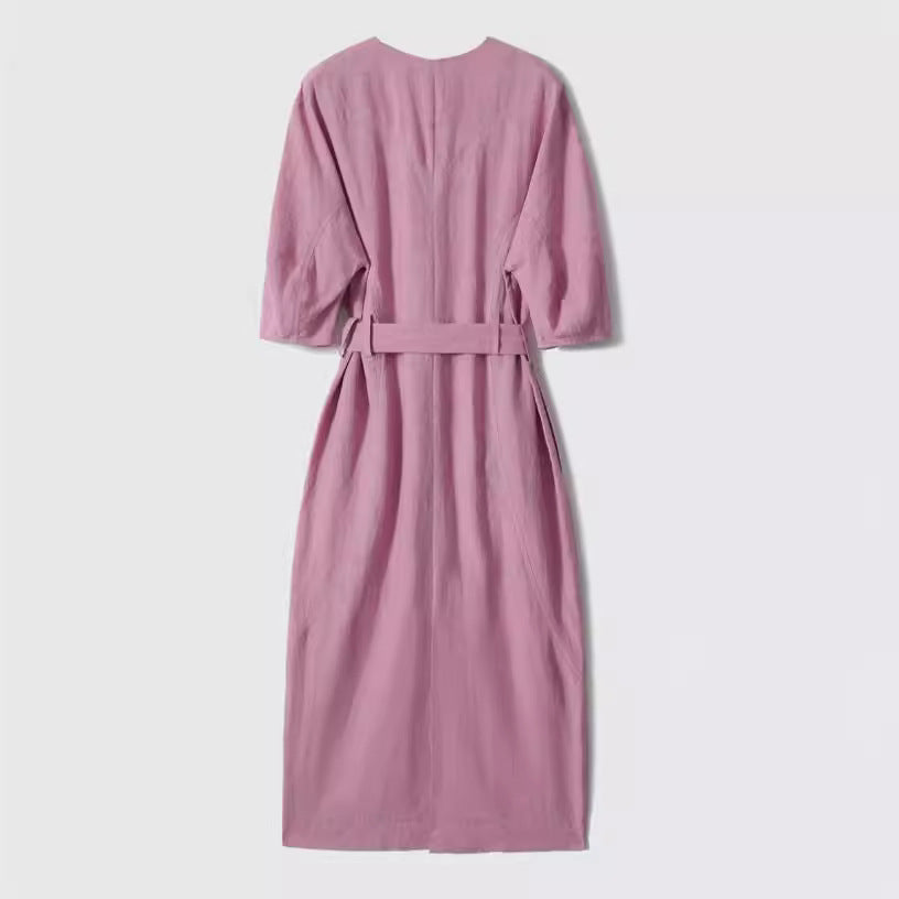 Damen Elegantes Midi-Kleid mit Gürtel Echoarchiv