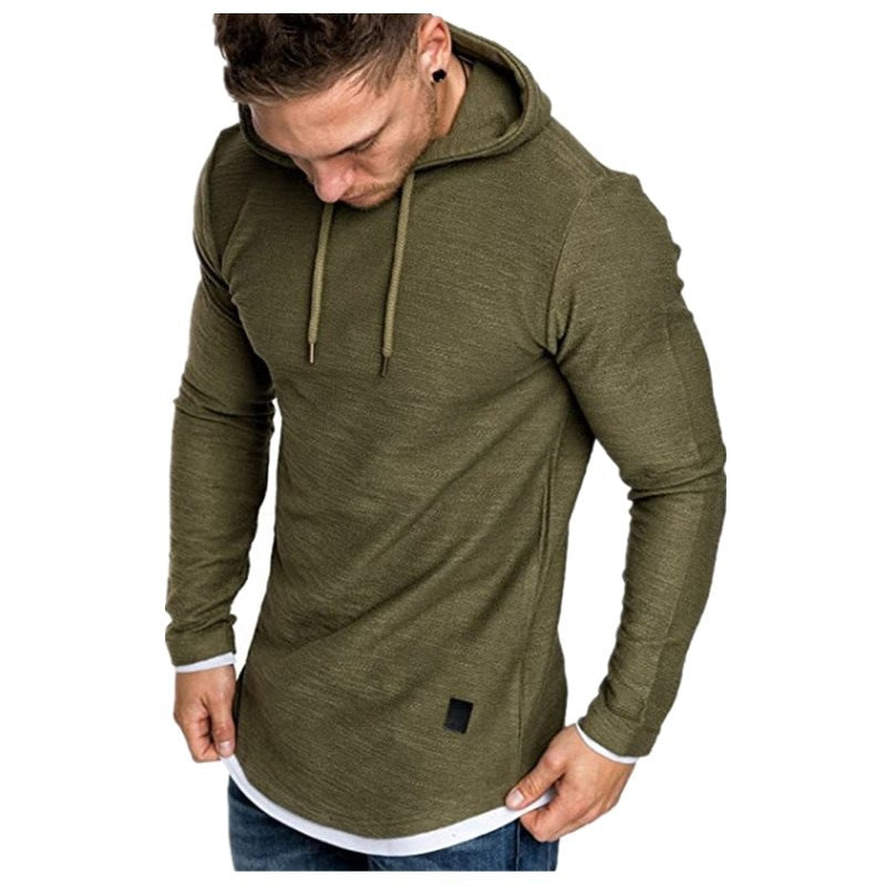 Herren Longline Kapuzenshirt mit stylishem, asymmetrischem Saum Echoarchiv