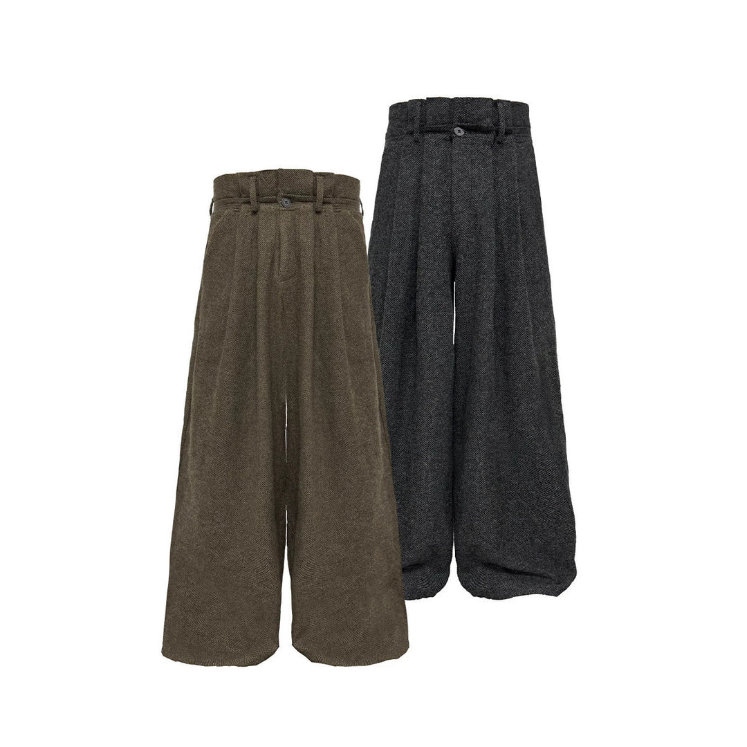 Damen Weitgeschnittene Wollhose Echoarchiv