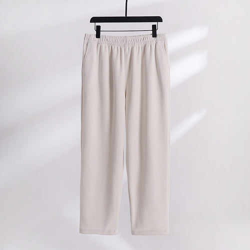 Damen Weite Cordhose mit elastischem Bund, Eingrifftaschen und geradem Bein Echoarchiv