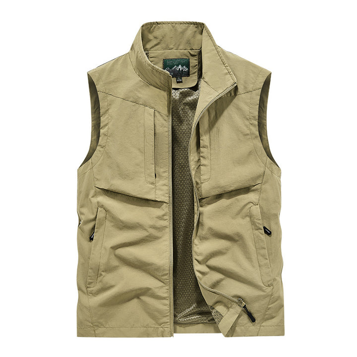 Herren Utility-Outdoorweste mit Mesh-Futter, durchgehendem Reißverschluss und Multifachtaschen Echo Archiv
