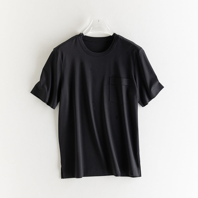 Herren Kurzärmeliges Pocket-T-Shirt aus feinem Modal-Jersey Regular Fit Echo Archiv