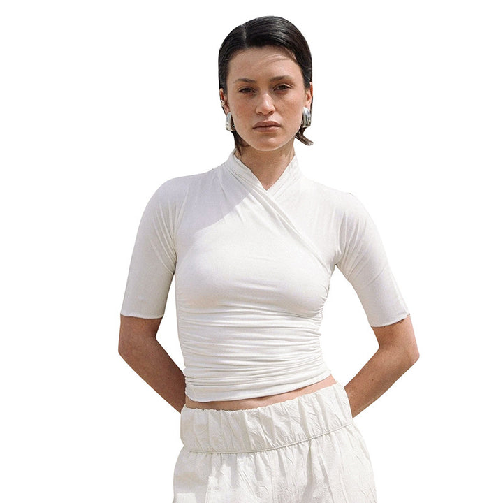 Damen elegantes Wickeloberteil mit modischem Raffungseffekt Echo Archiv