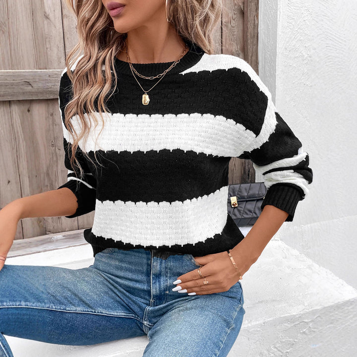 Damen Lässiger Strickpullover mit dekorativen Streifen Echo Archiv