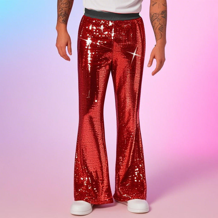 Herren glitzernde Paillettenhose im extravaganten Disco-Stil Echoarchiv