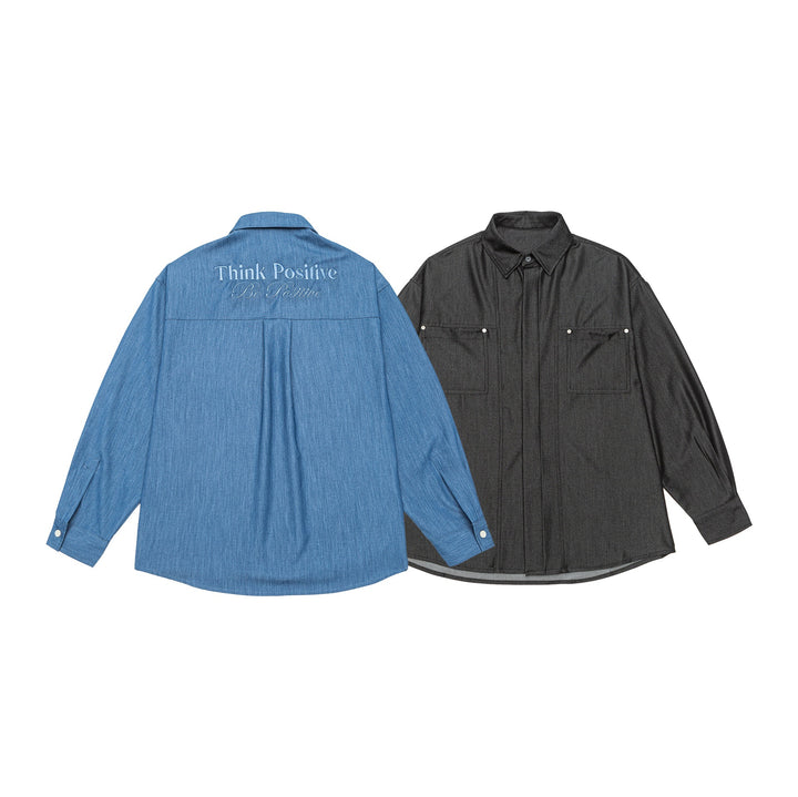 Herren Overshirt aus schwerer Twill‑Qualität mit verdeckter Knopfleiste und Brusttaschen Echoarchiv