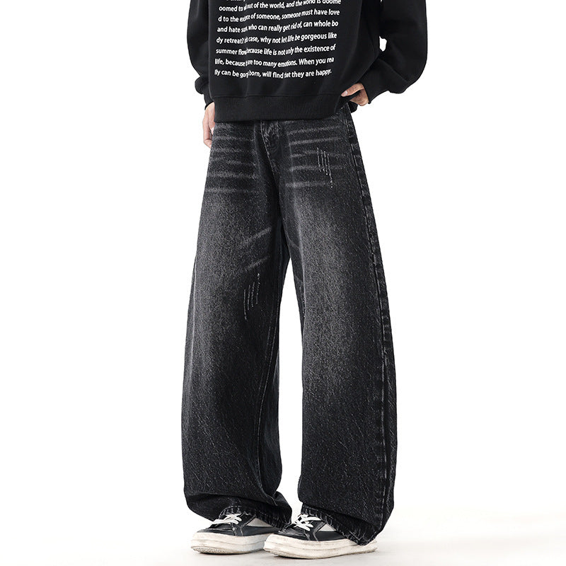 Herren Relaxed Wide‑Leg Denimhose mit extra weitem Bein und Vintage-Fade Echo Archiv