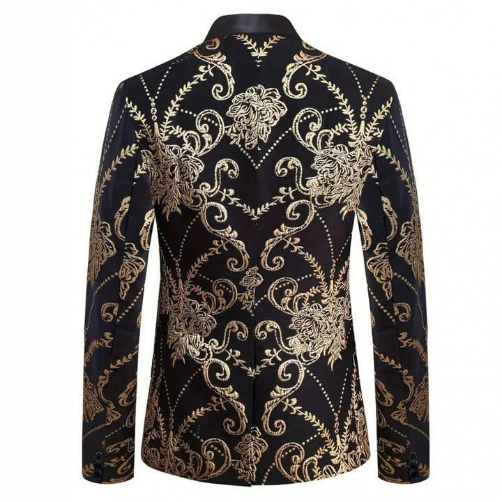 Herren Extravaganter Smoking-Blazer mit floralem Jacquard-Muster Echoarchiv