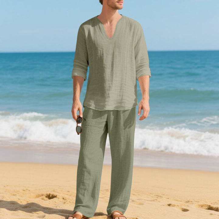 Herren lässiges Strand-Outfit aus atmungsaktiver Baumwolle Echoarchiv