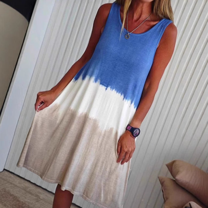 Damen nan ärmelloses Swingkleid aus softem Jersey mit fließendem Farbübergang und ausgestellter Silhouette Echo Archiv