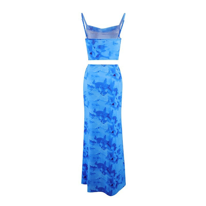 Damen Elegantes cropped Top und schwingende Maxi-Hose Set Echo Archiv