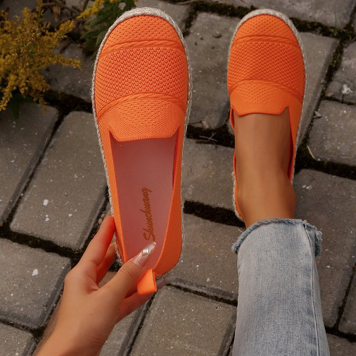 Damen  atmungsaktive Strick-Espadrilles mit geflochtener Jute-Sohle und flexiblem Memory-Fußbett Echo Archiv