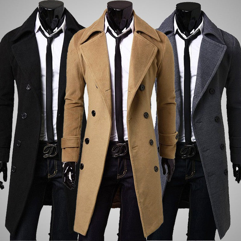 Herren nan eleganter doppelreihiger Mantel mit schmaler Taillierung und breitem Revers Echo Archiv