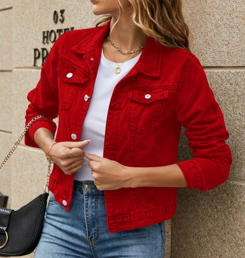 Damen Klassische Denim-Jacke Im Schneidertailoring-Stil Echoarchiv