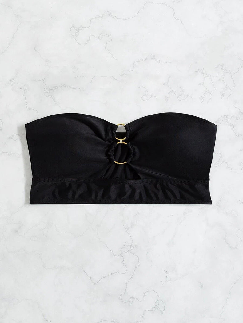 Damen Bandeau-Bikinioberteil mit moderner Goldschließe Echo Archiv