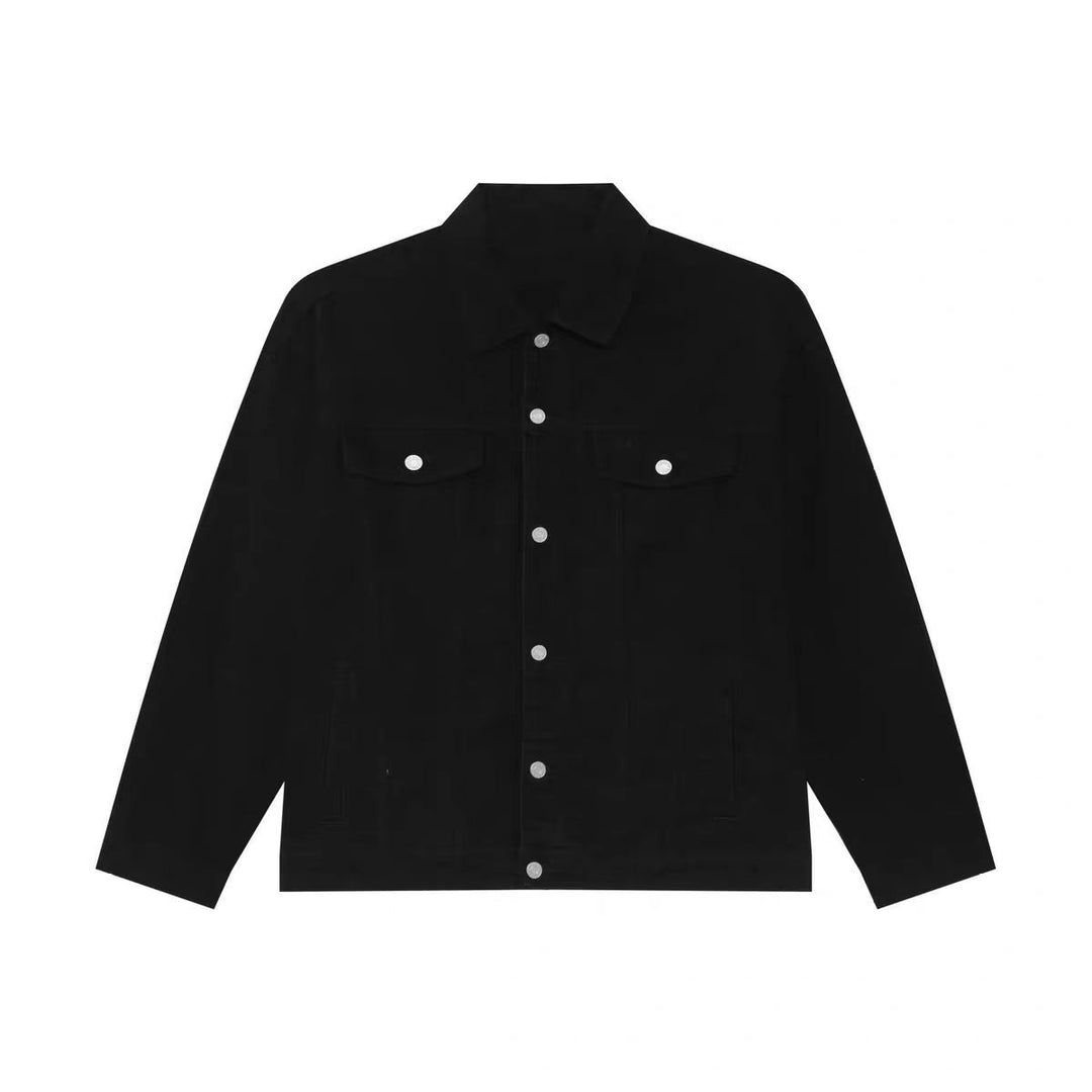 Herren Boxy-Denim-Überhemdjacke mit Druckknopfblende, Pattentaschen & geradem Saum Echoarchiv