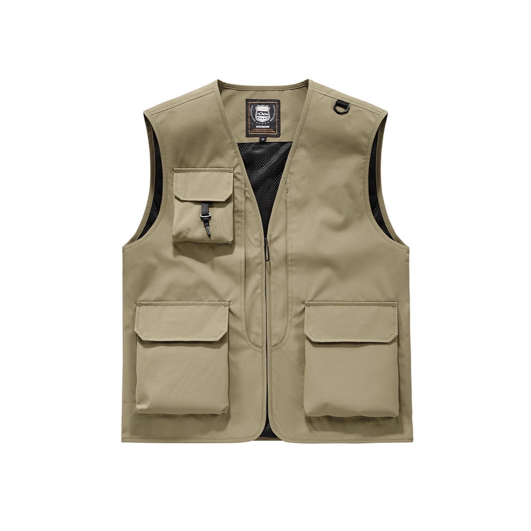 Herren Sichtbare Multifunktionale Utility-Weste mit Mesh‑Futter, Mehrfachtaschen und D‑Ring Echoarchiv