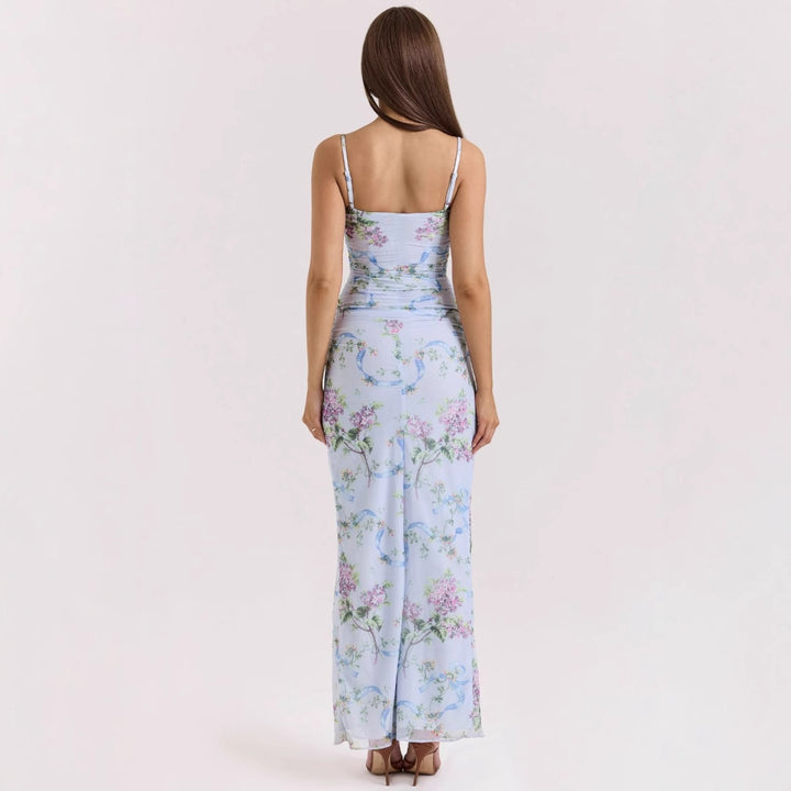 Damen Maxikleid mit floralen Mustern und Seitenschlitz Echo Archiv