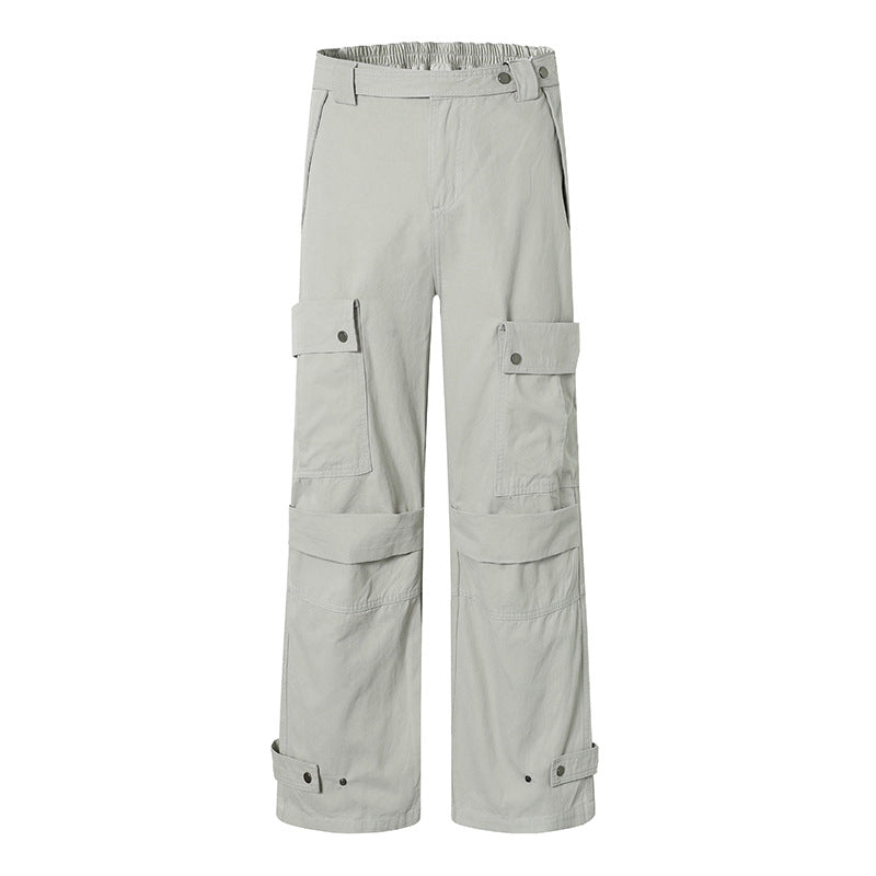 Damen weite Cargo-Culottehose mit hohem Bund, elastischem Taillenpass und Multi-Taschen Echoarchiv