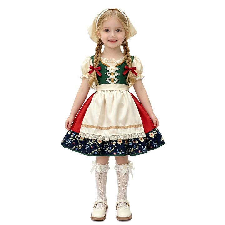Damen nan traditionelles Kinderdirndl mit Schürze und kunstvoller Stickerei Echo Archiv