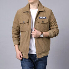 Herren Cordjacke im Trucker-Bomber-Mix mit Brustklappentaschen – Taviero