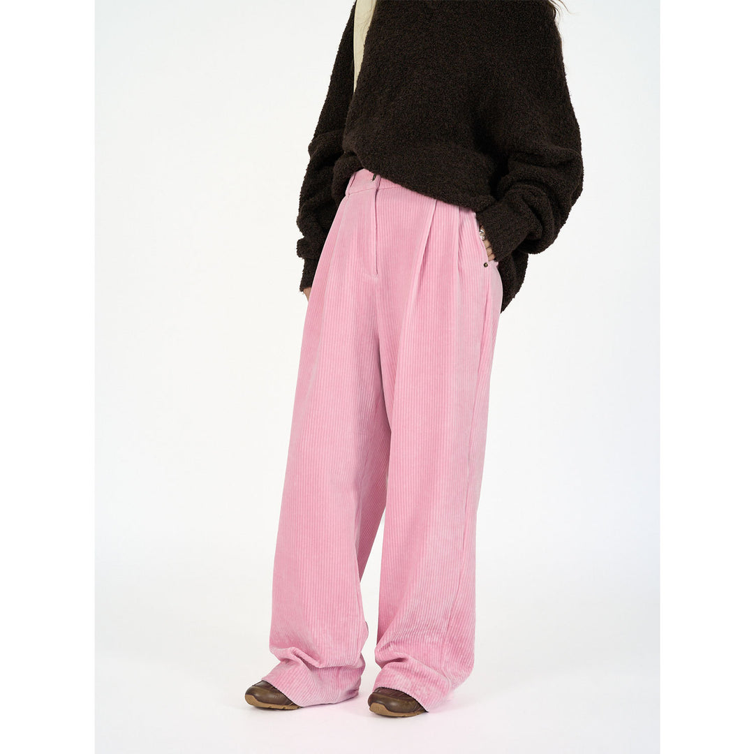 Damen Weite Cordhose mit hoher Taille, Bundfalten und Palazzo‑Schnitt Echoarchiv
