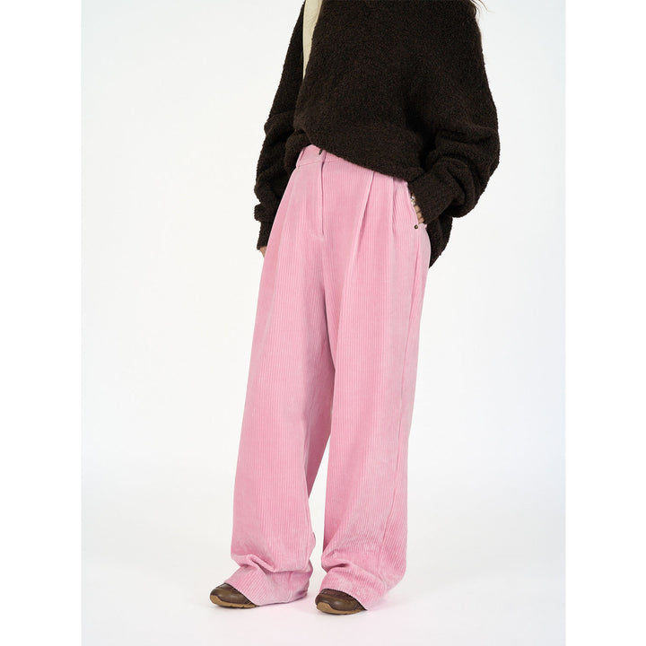 Damen Weite Cordhose mit hoher Taille, Bundfalten und Palazzo‑Schnitt Echoarchiv