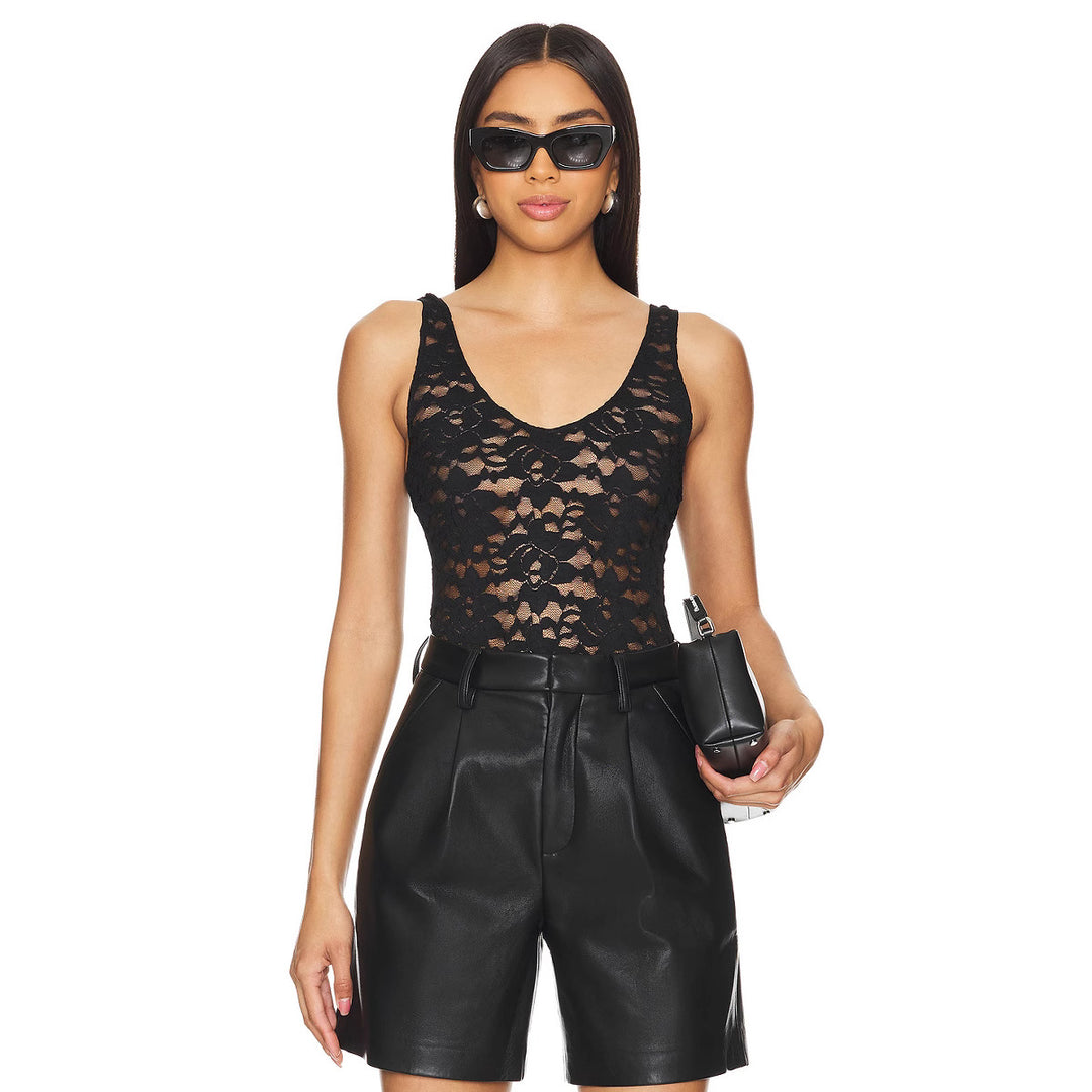 Damen Spitzenbody mit tiefem V-Ausschnitt und zarten Details Echo Archiv
