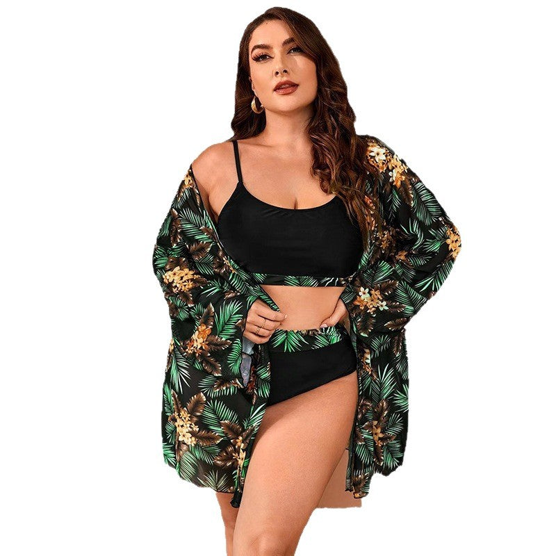 Damen Bikini-Set mit floralem Kimono und funktionalem Oberteil Echo Archiv