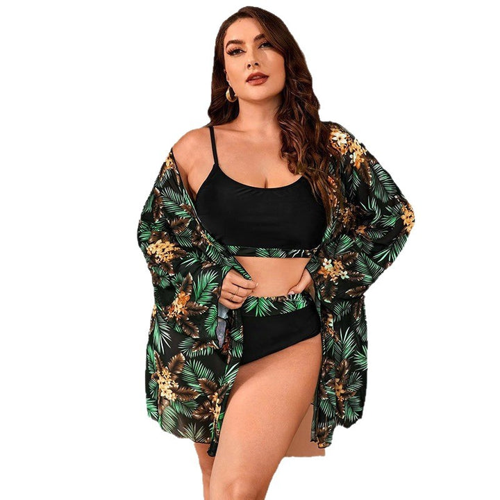 Damen Bikini-Set mit floralem Kimono und funktionalem Oberteil Echo Archiv