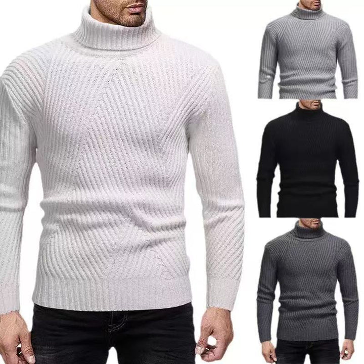 Herren Rollkragenpullover mit gerippter Struktur Echoarchiv