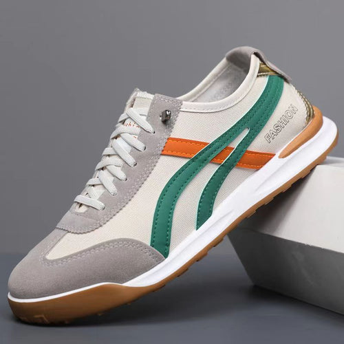 Herren Retro-leichte Low-Top Sneaker mit Canvas-Obermaterial und Wildleder-Overlays Echoarhiv – Norré
