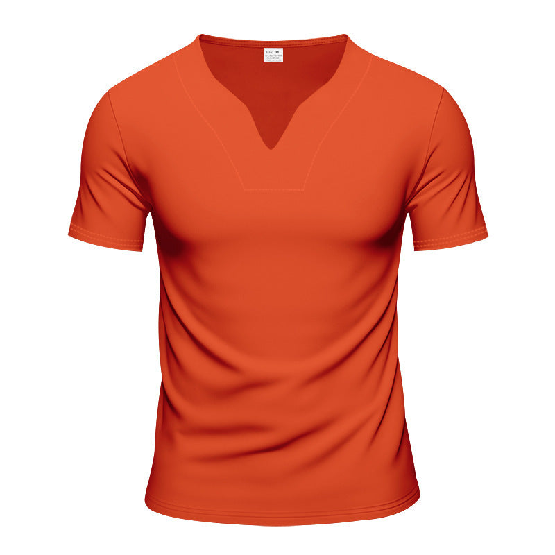 Herren kurzärmliges T-Shirt mit V-Ausschnitt und atmungsaktivem Stoff Echoarchiv
